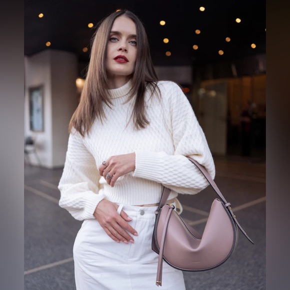 Aallyn Elara Leather Convertible Bag in Blush / Gold - Picture 3 of 16